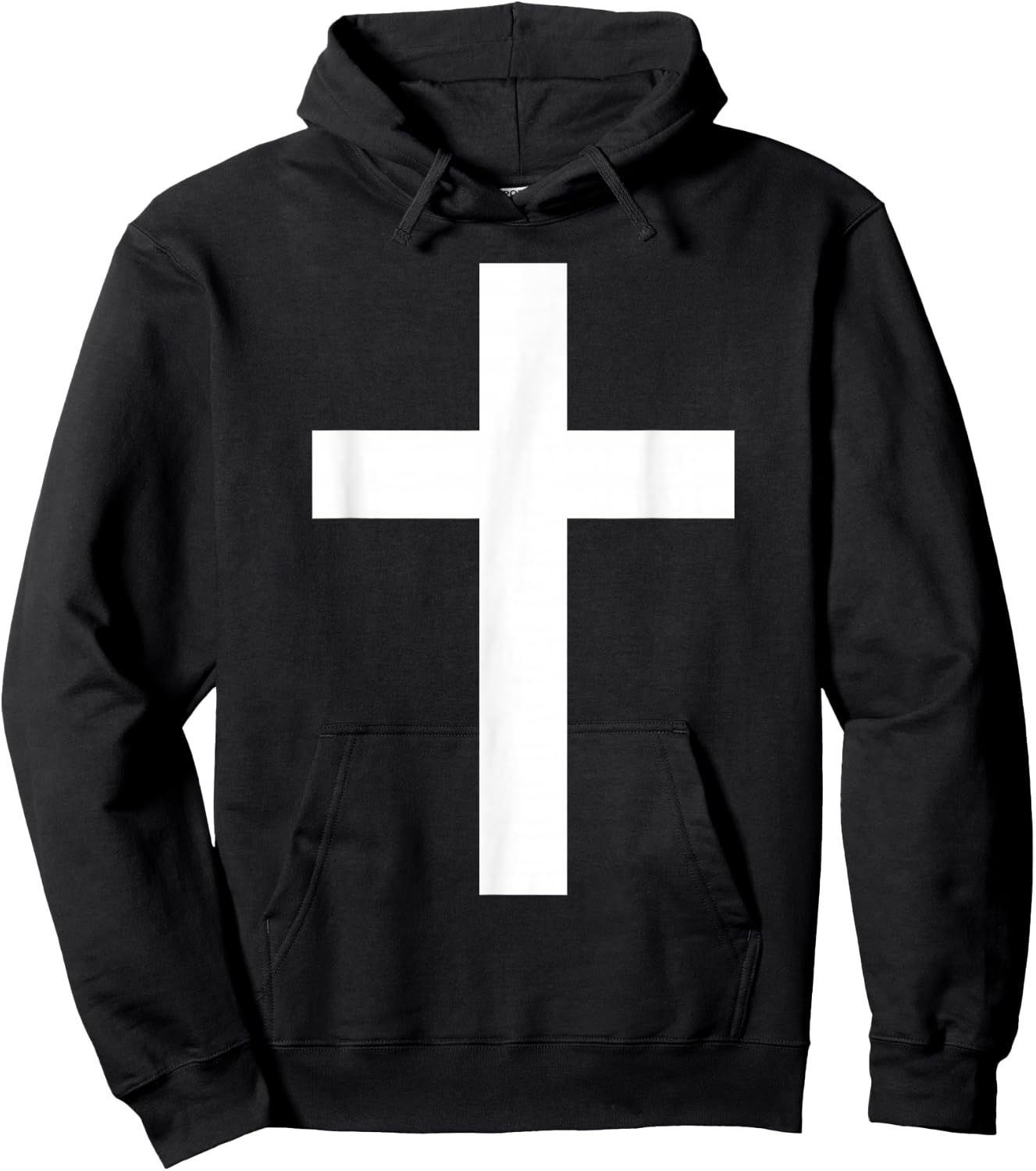 White Christian Jesus Cross Black Hoodie - Hoodie | Black