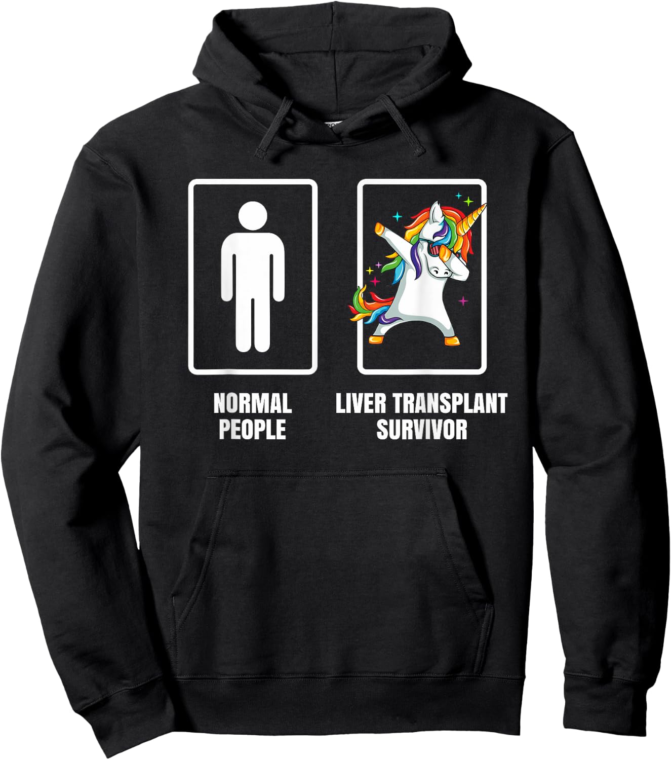 Dabbing Unicorn Liver Transplant Survivor Organ Recipient Hoodie - Hoodie | Black