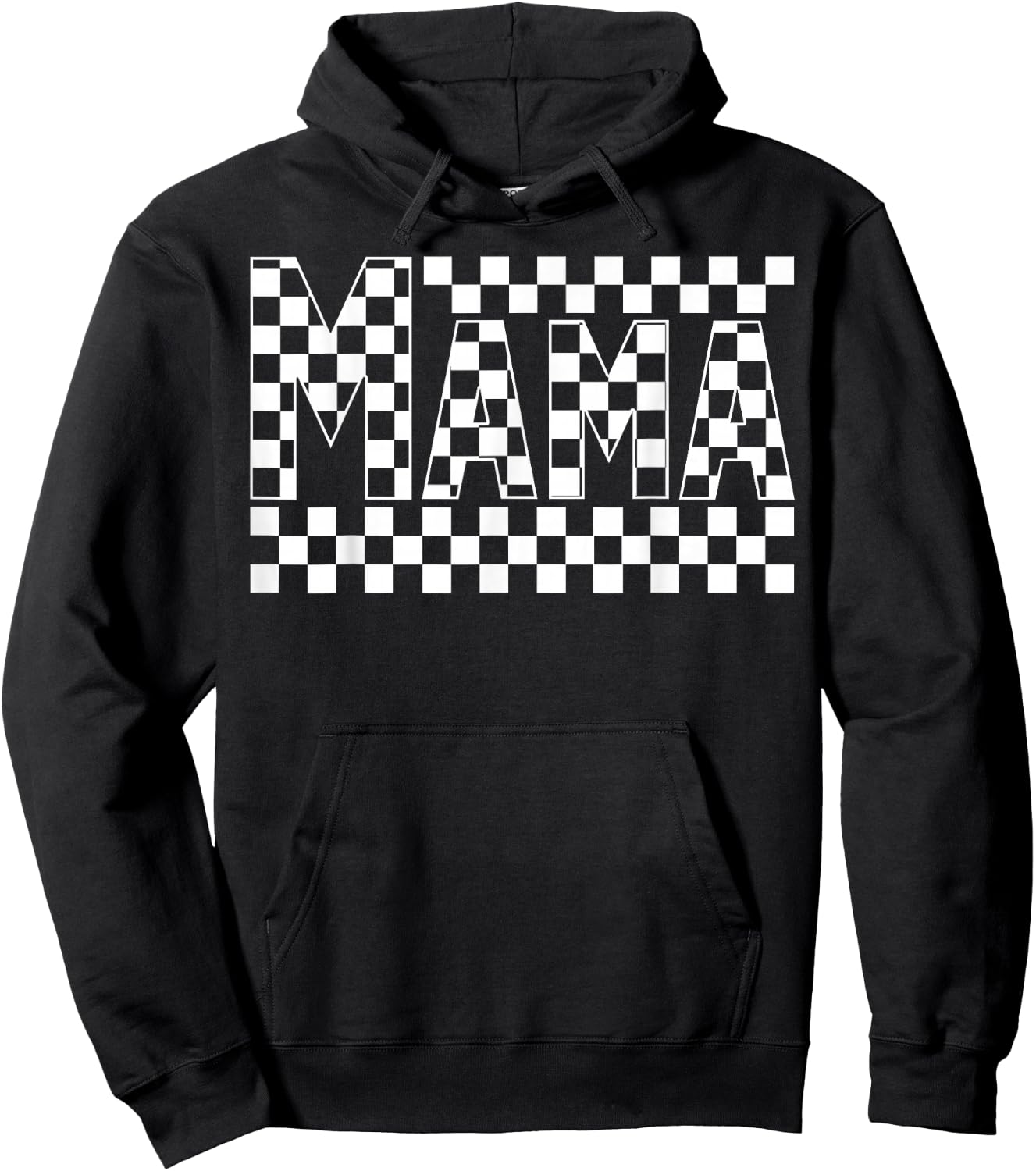 Funny Retro Checkered Mama Vintage Mom Mother's Day Hoodie - Hoodie | Black
