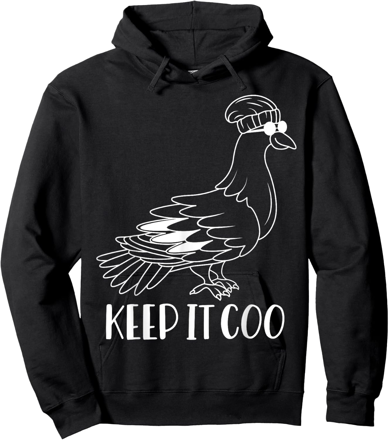Hipster Pigeon - Keep it Coo Funny Cool Pigeon Hoodie - Hoodie | Black