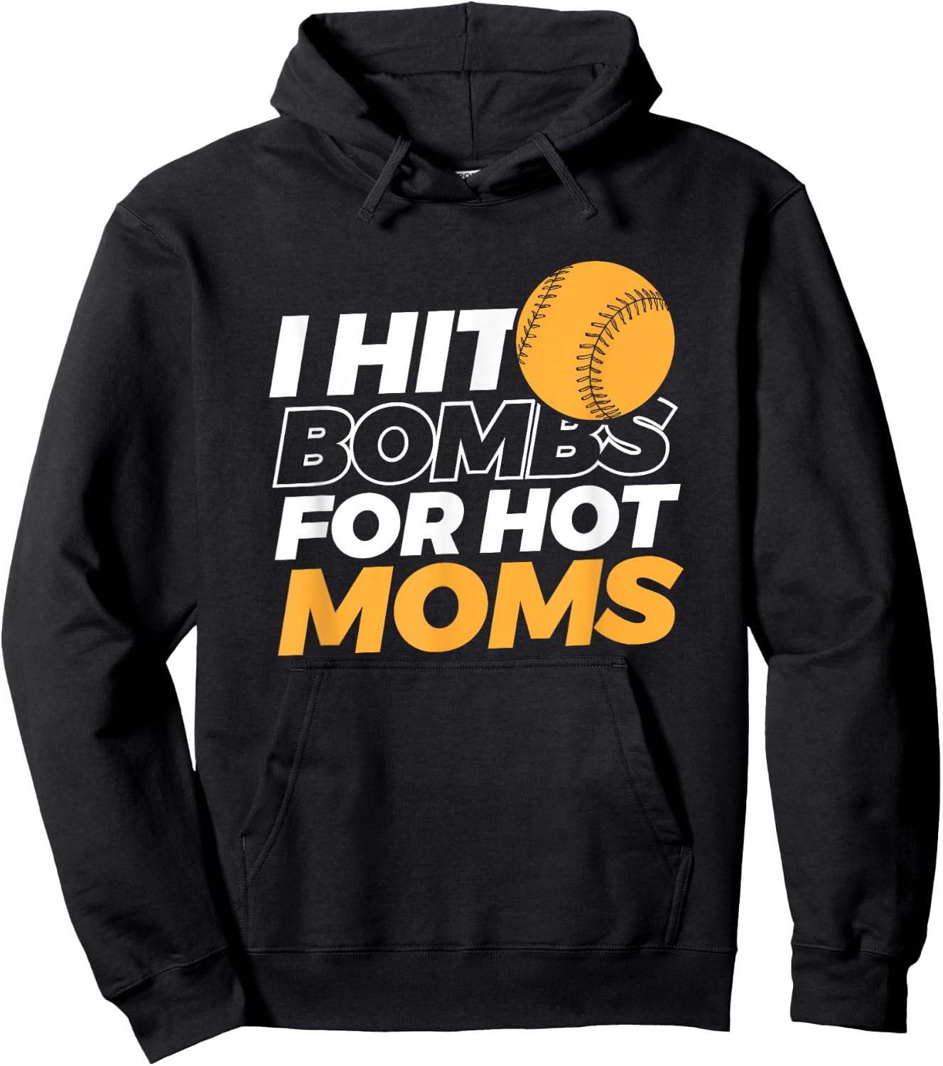I Hit Bombs For Hot Moms Baseball Hoodie - Hoodie | Black