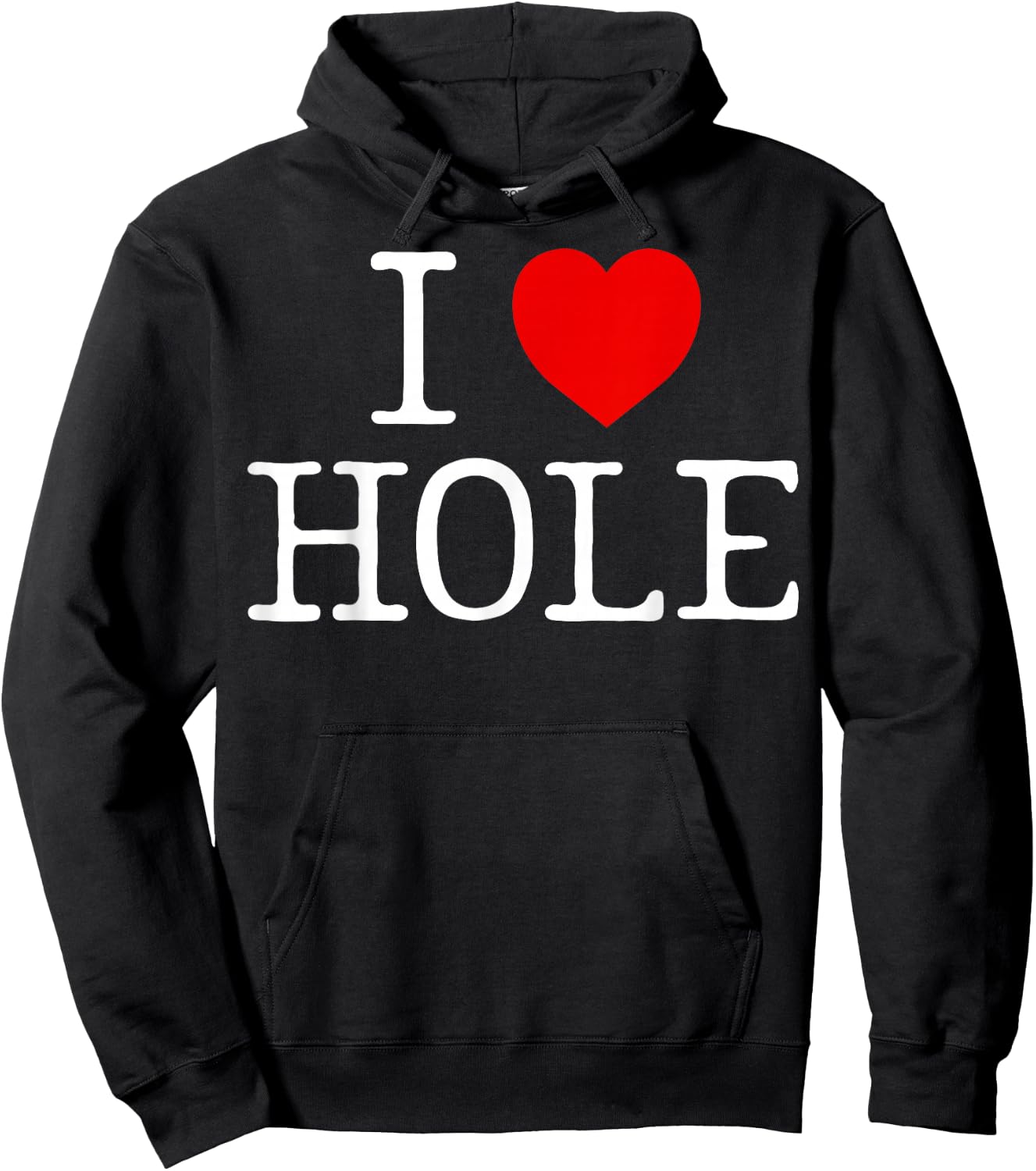 I Heart Hole I Love Hole Red Heart Anime Meme Funny Hoodie - Hoodie | Black