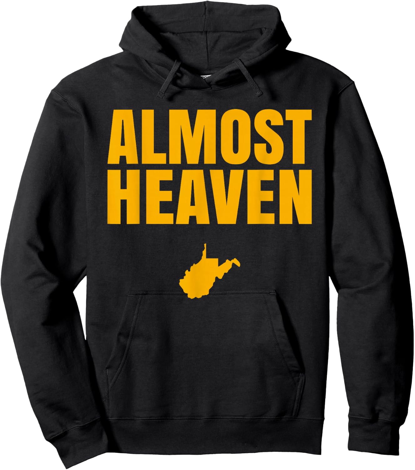 Almost Heaven WV State USA Tailgate Football Hoodie - Hoodie | Black