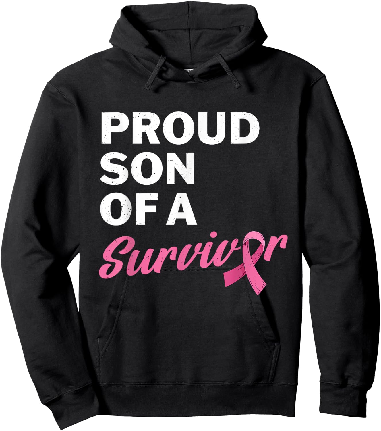 Son Of A Survivor My Mother Mom Is A Breast Cancer Survivor Hoodie - Hoodie | Black