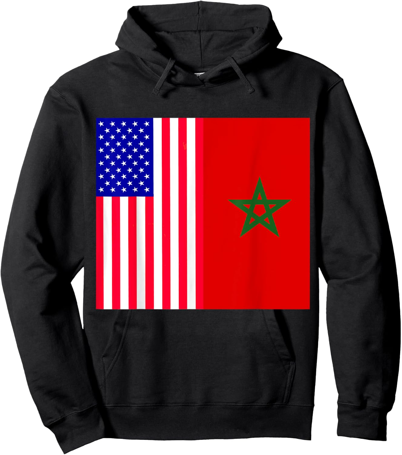 Moorish American Morocco Flag Moroccan Soccer Supporter Hoodie - Hoodie | Black