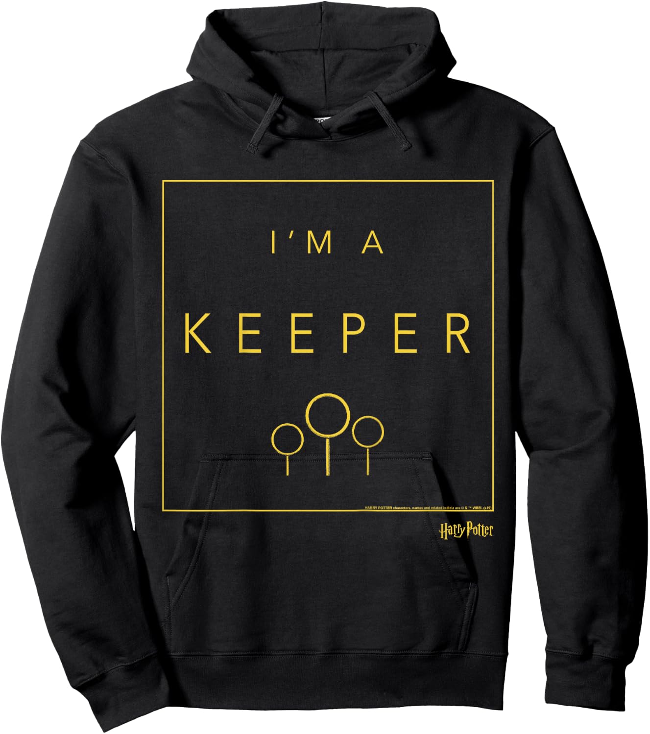 Kids Harry Potter Quidditch I'm A Keeper Hoodie - Hoodie | Black