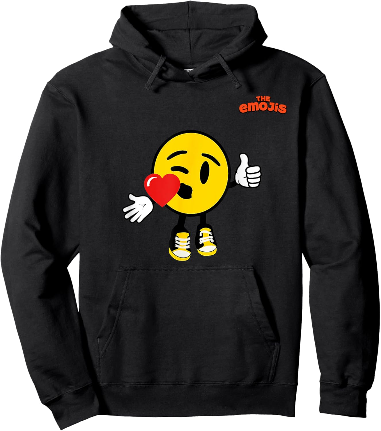 Emoji Kissing Heart Love Yellow Face Thumb Up Hoodie - Hoodie | Black