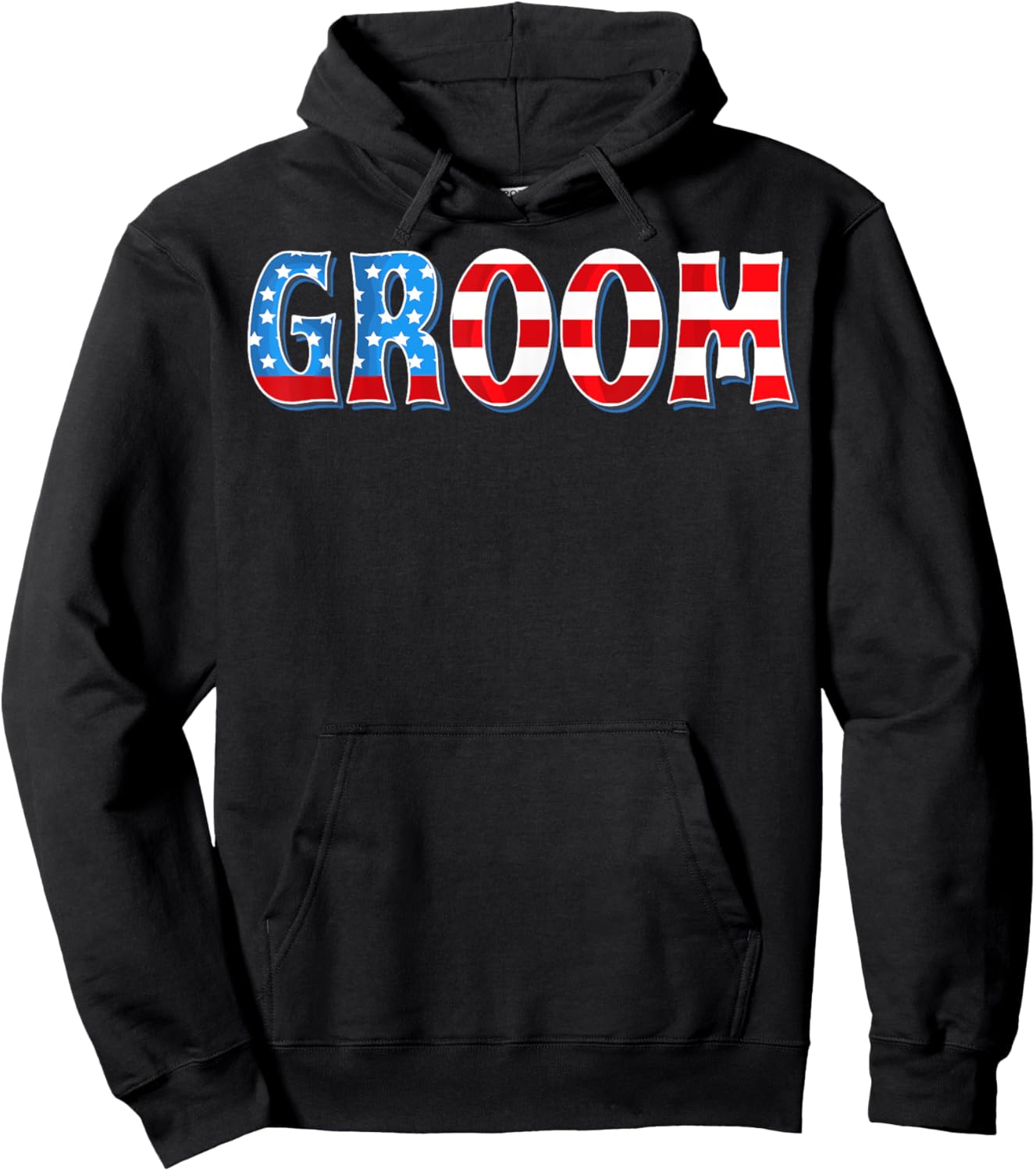USA Flag Bachelorette Patriotic 4th of July Wedding Groom Hoodie - Hoodie | Black