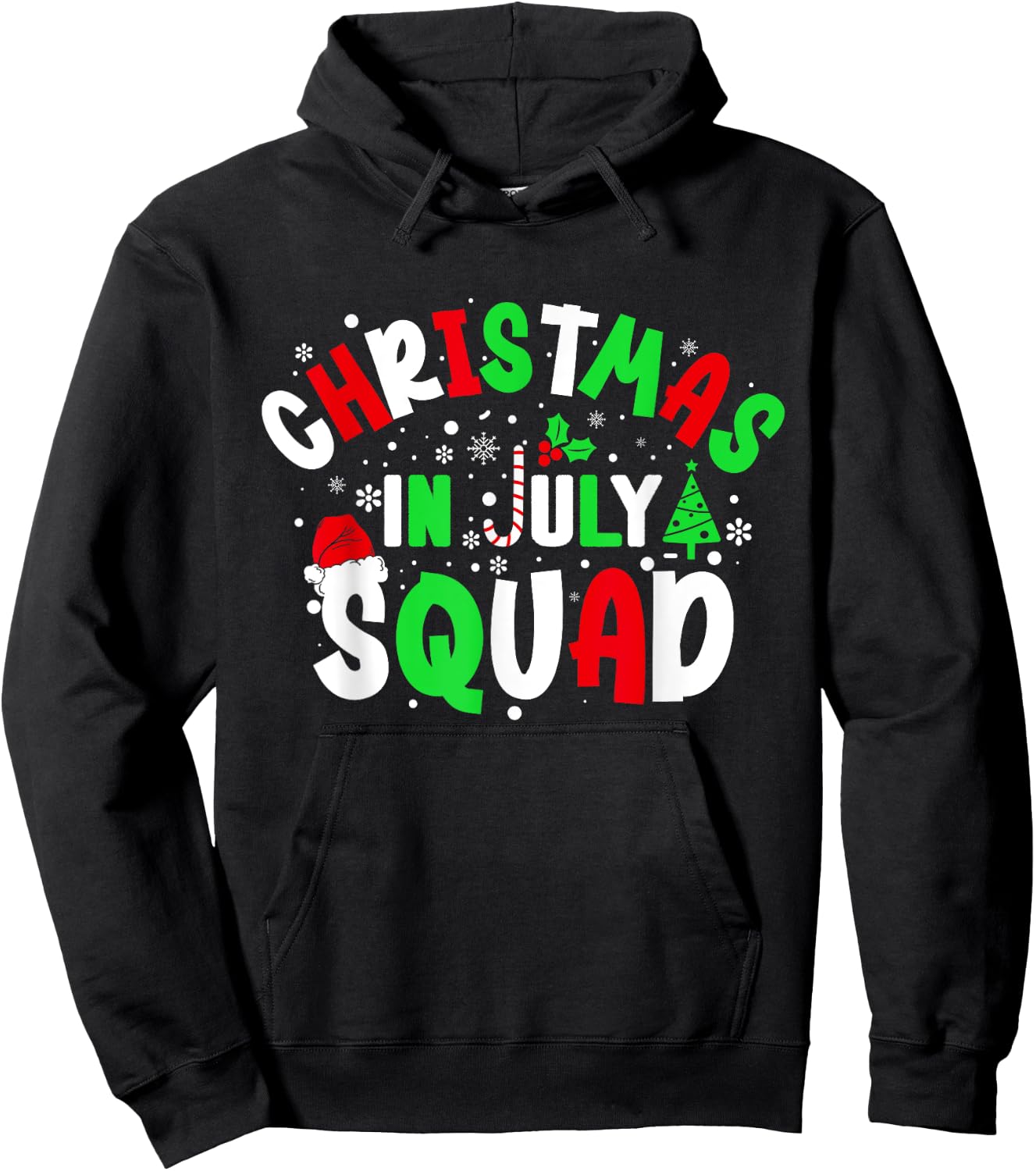 Christmas In July Squad Funny christma summer Men Women Kids Hoodie - Hoodie | Black