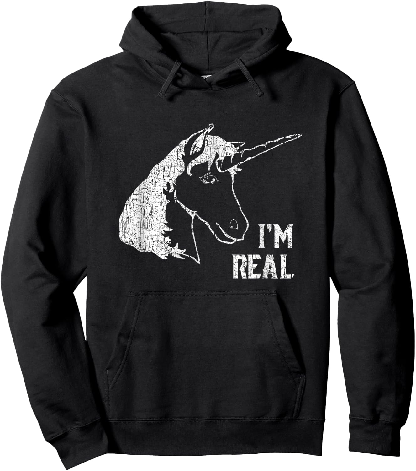 I'm Real T Shirt Unicorns Are Real Funny Magical Horse Hoodie - Hoodie | Black