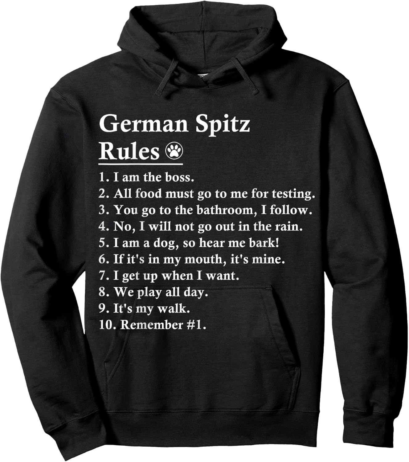 Funny German Spitz Dog Rules Hoodie - Hoodie | Black