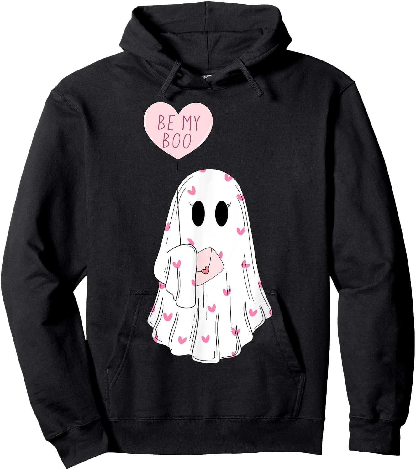 Be My Boo Ghost Funny Valentines Day Hoodie - Hoodie | Black