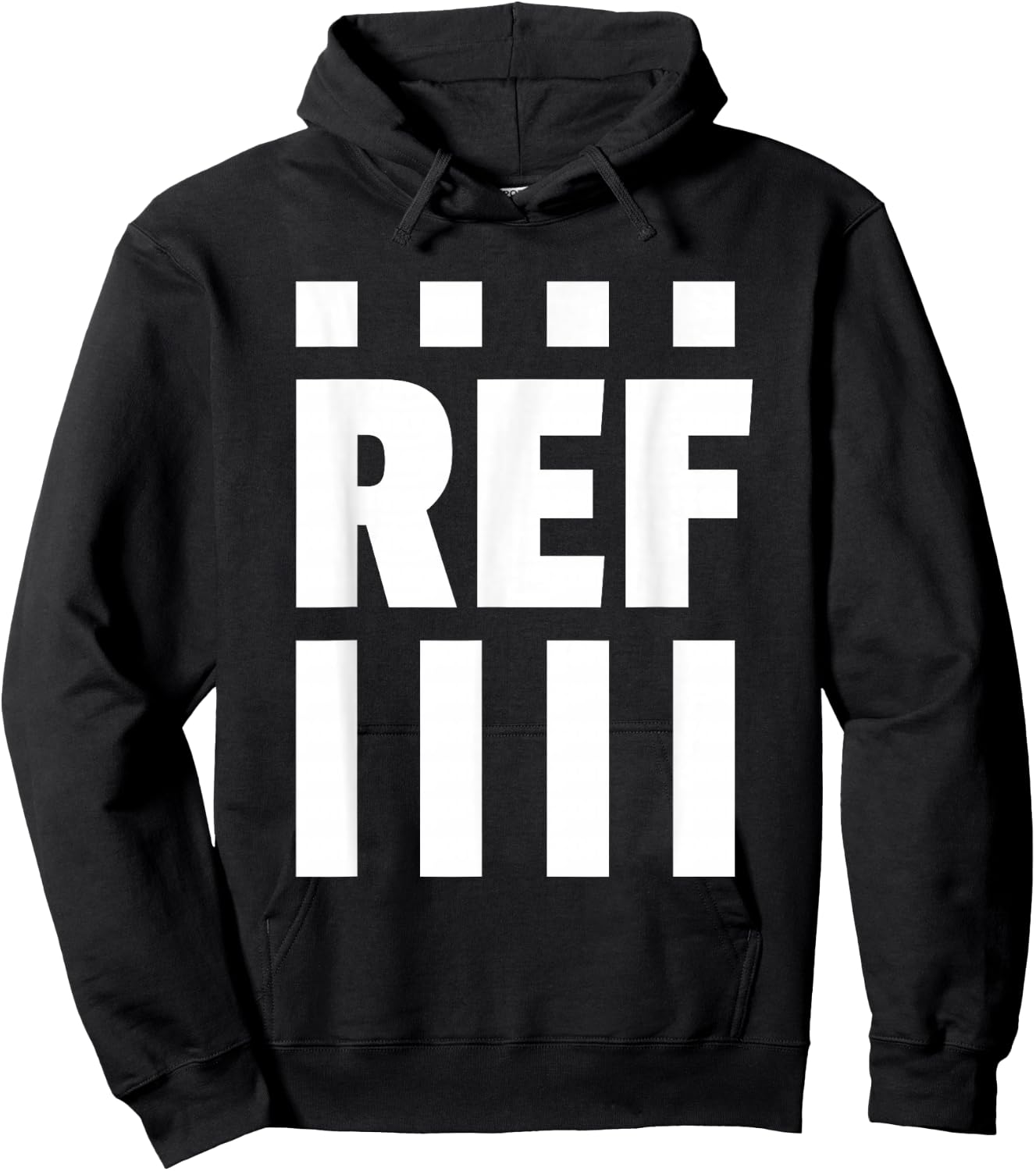 REF White Striped, Referee Official Hoodie - Hoodie | Black