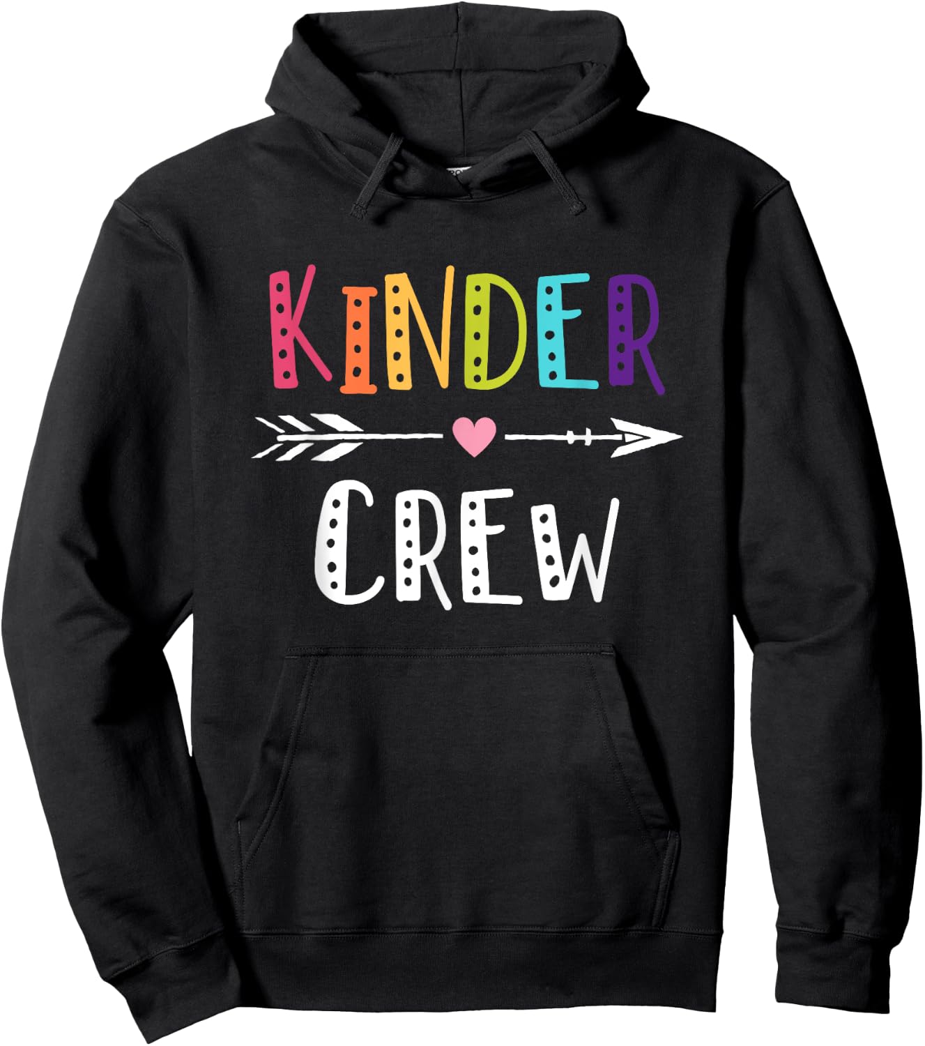 Kinder Crew Kindergarten Teacher 1st Day of School Women Kids Hoodie - Hoodie | Black