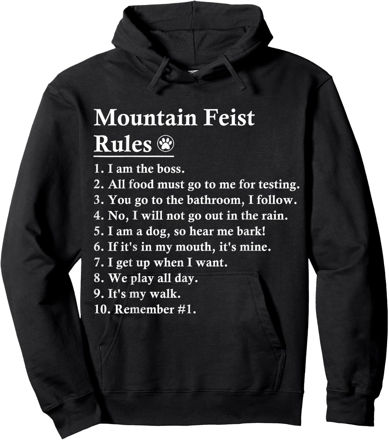 Funny Mountain Feist Dog Rules Men Women Kids Hoodie - Hoodie | Black