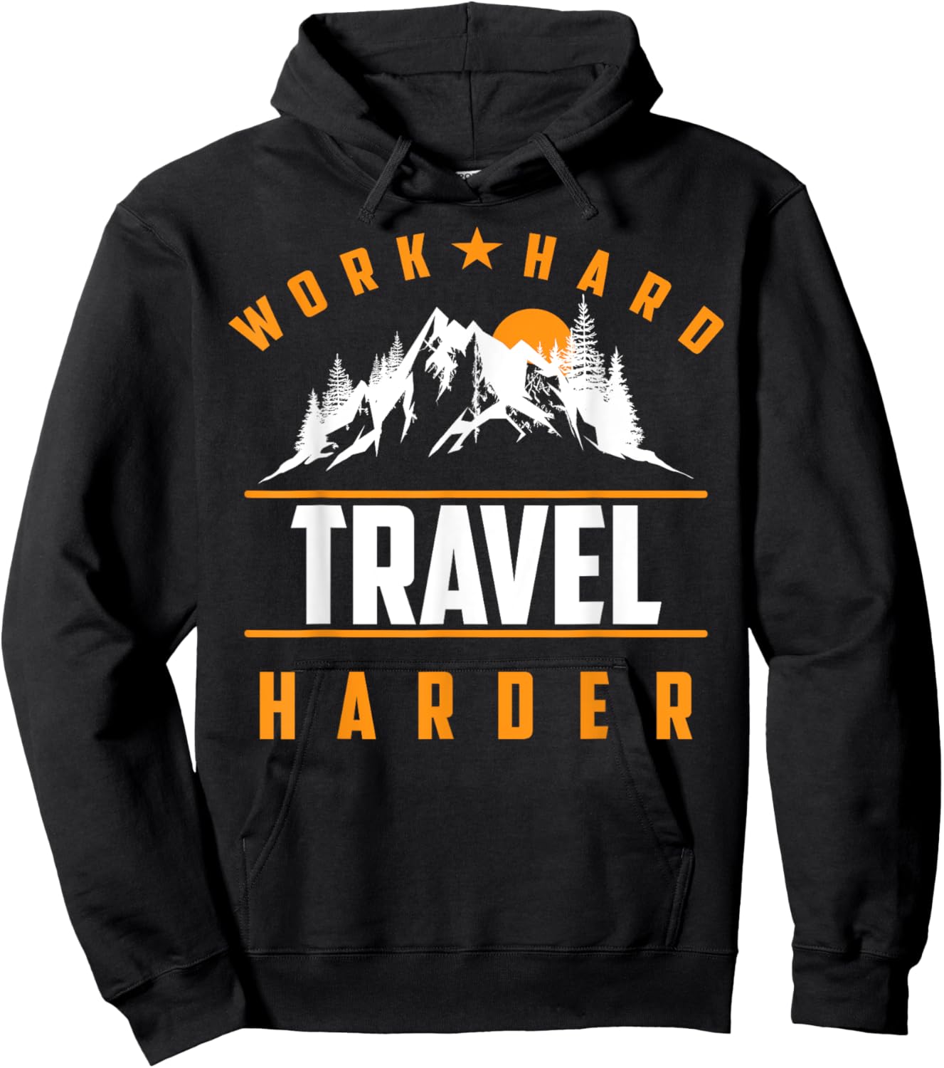 Work Hard Travel Harder Shirt | Cute Travel Wanderlust Gift Hoodie - Hoodie | Black