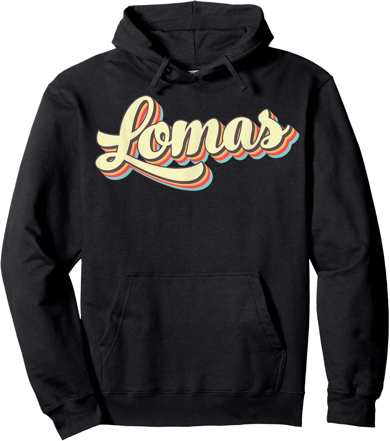 Lomas Retro Art Baseball Font Vintage Hoodie - Hoodie | Black
