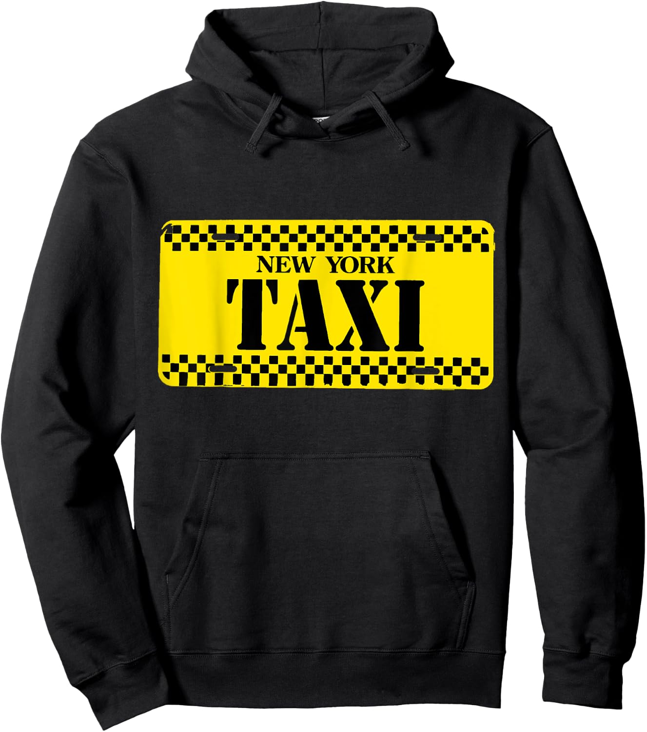 nyc taxi Costume Halloween yellow plate Hoodie - Hoodie | Black