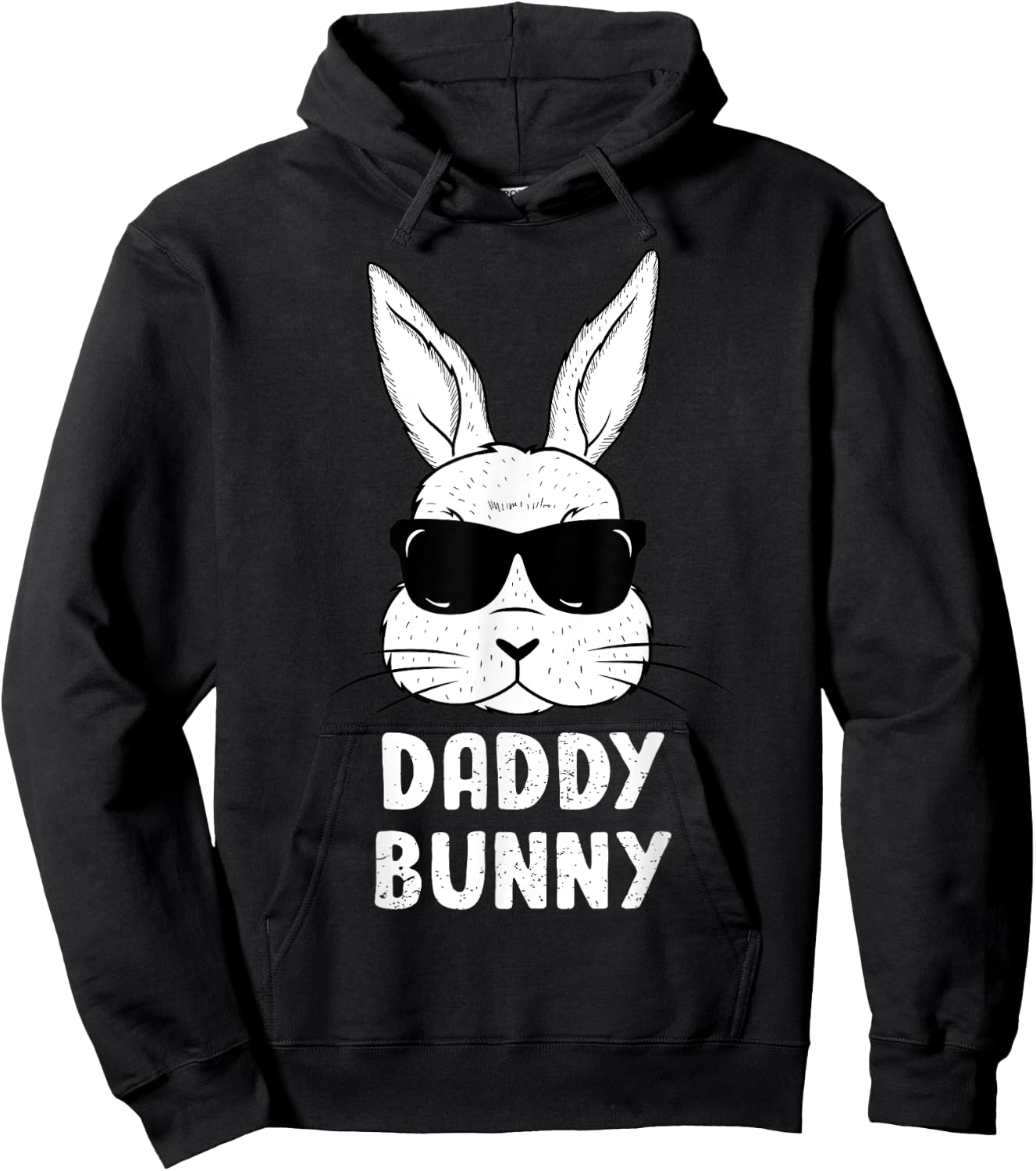 Daddy Bunny Ears Sunglasses Easter Day Dad Rabbit Funny Hoodie - Hoodie | Black