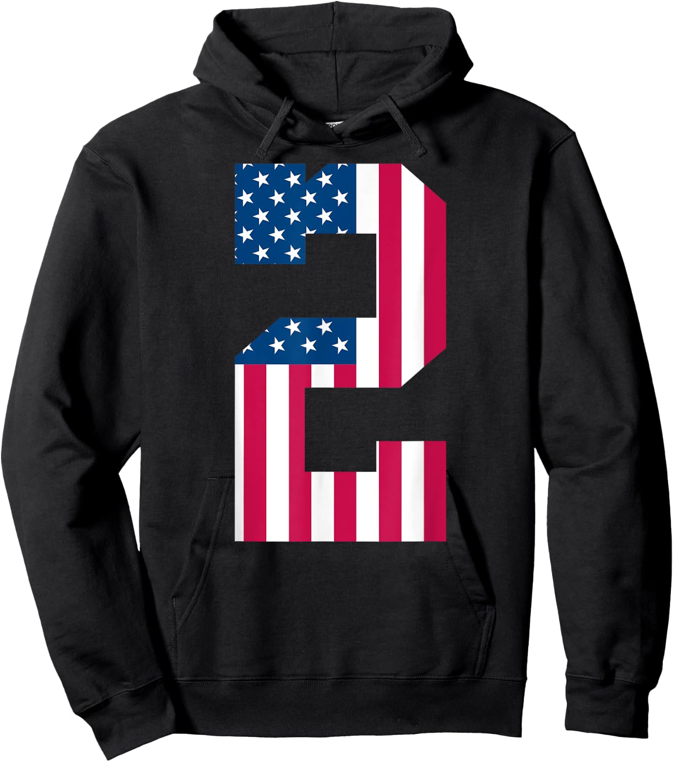 Fun 2nd Birthday US American Flag 2nd Of July Boy 2 Year Old Hoodie - Hoodie | Black