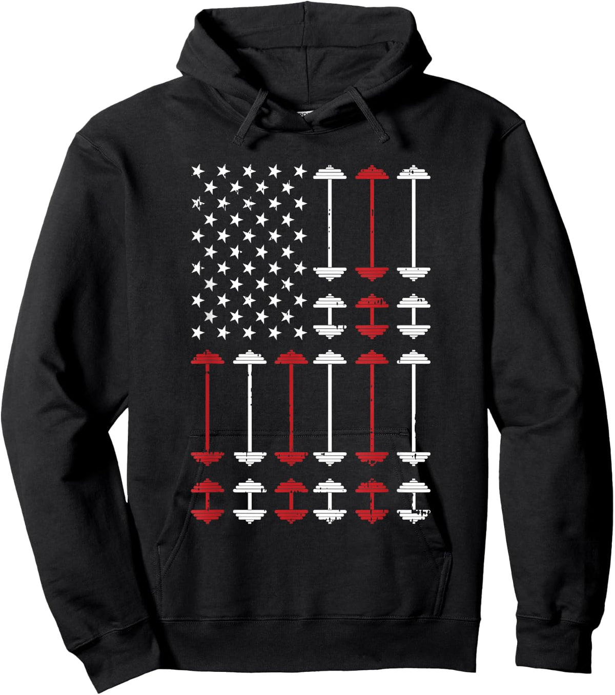 American Flag Gym 4th Of July Fitness Athlete Trainer Hoodie - Hoodie | Black