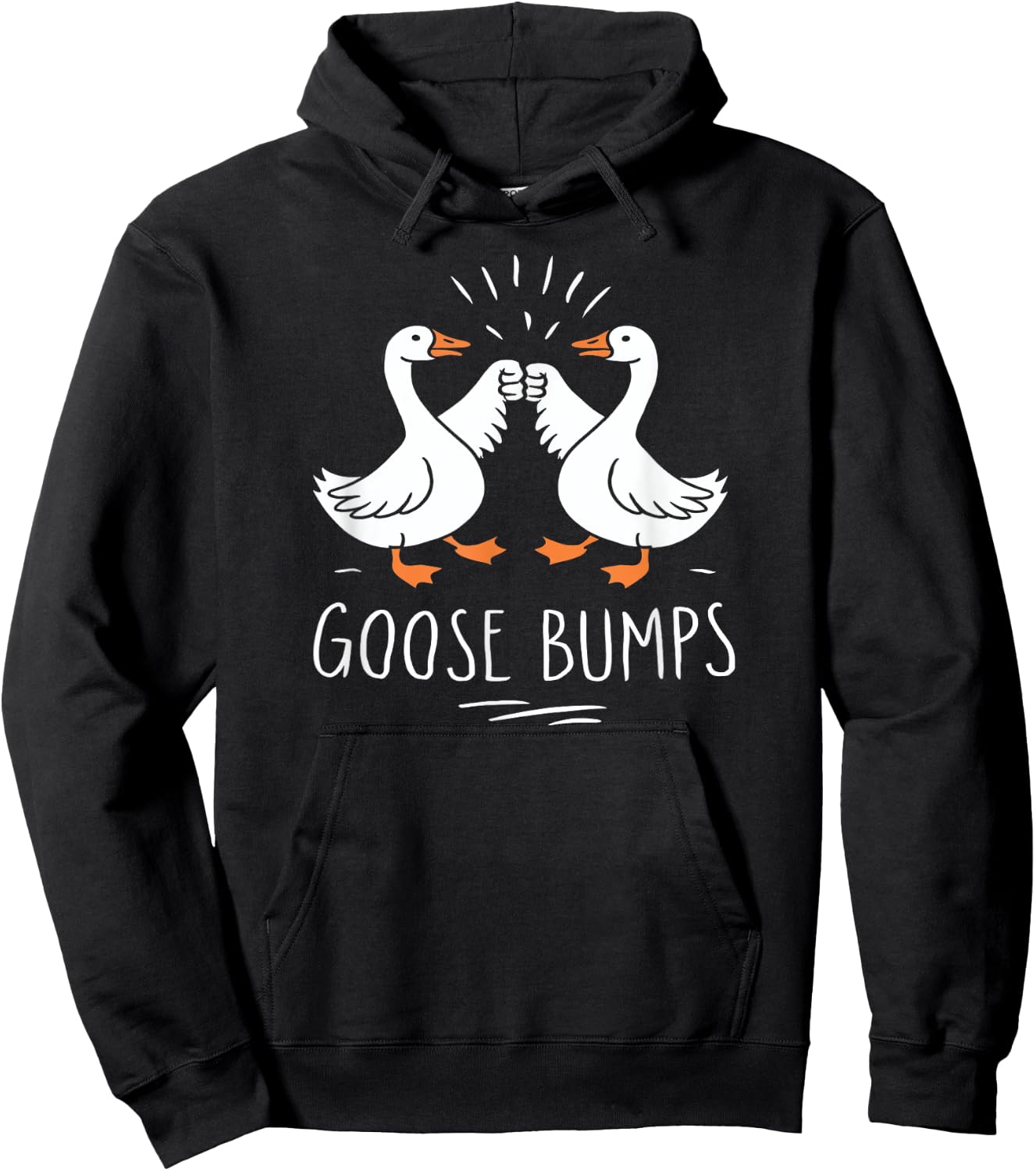 Goose Bumps Cute Funny Geese Fist Bump Pun Kids Hoodie - Hoodie | Black