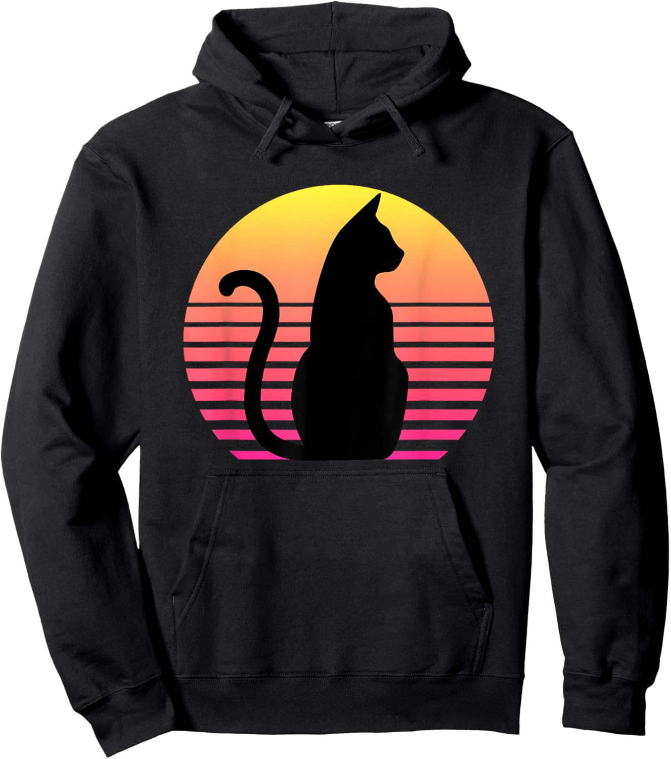 Funny Cat Gift Retro Vintage Hoodie - Hoodie | Black