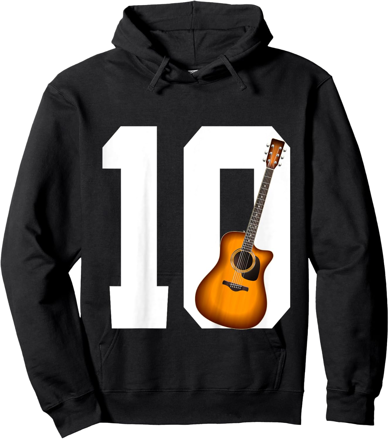 Young Guitarists and Music Lovers 10th Birthday Guitar Hoodie - Hoodie | Black
