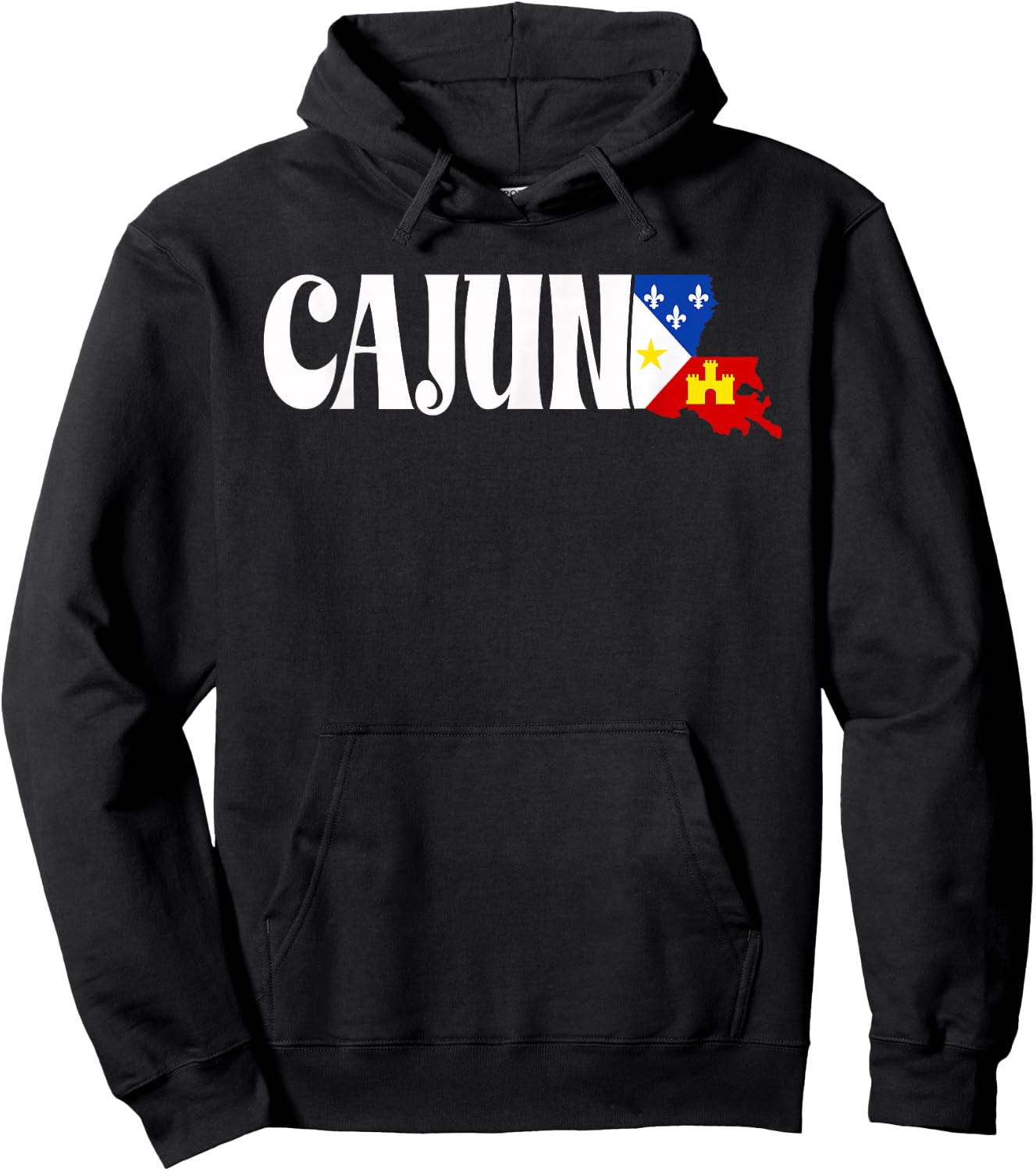 Cajun American Flag Louisiana Heritage Hoodie - Hoodie | Black