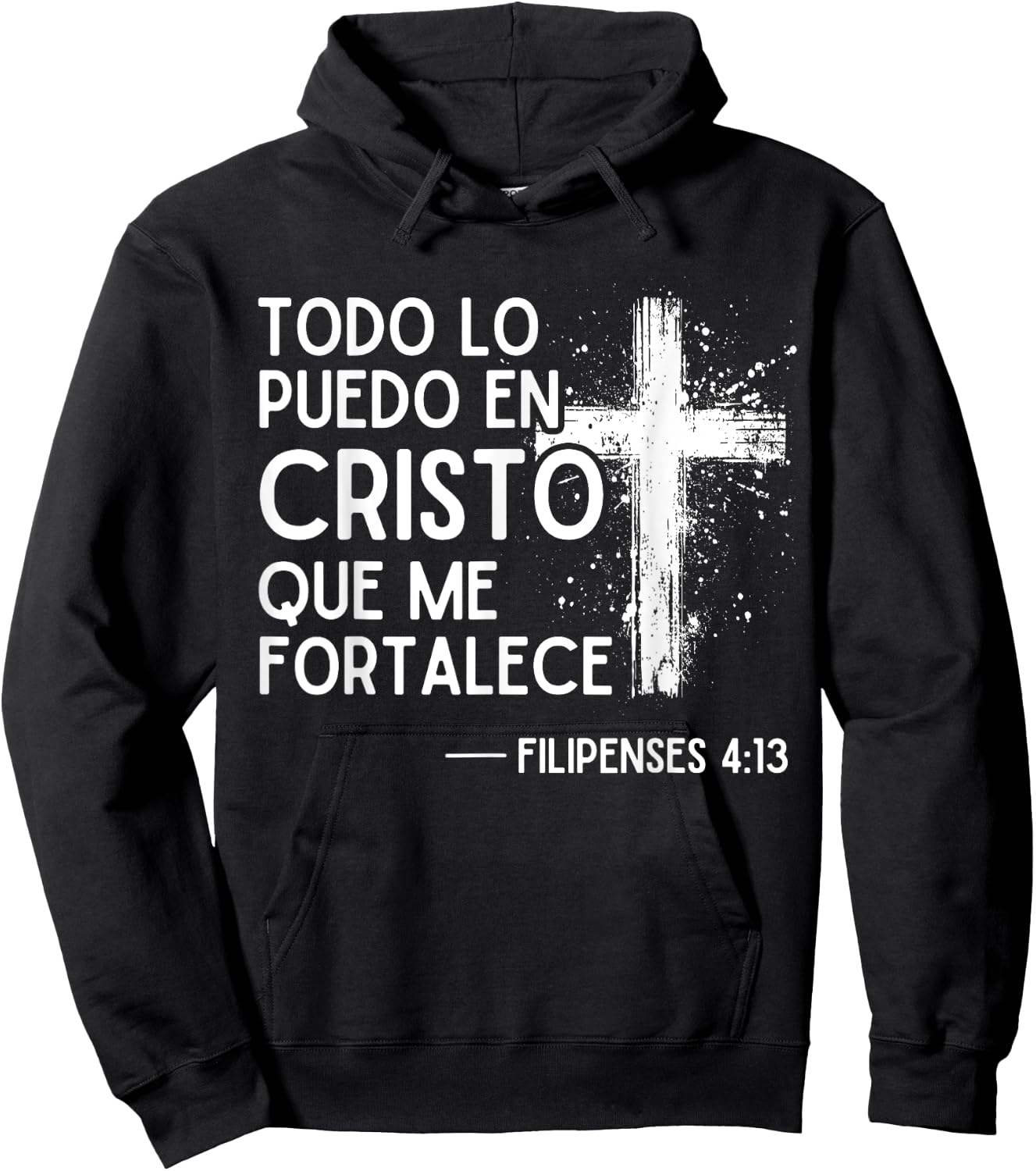 Filipenses 4:13 4 13, with Bible Verses in Spanish Christian Hoodie - Hoodie | Black