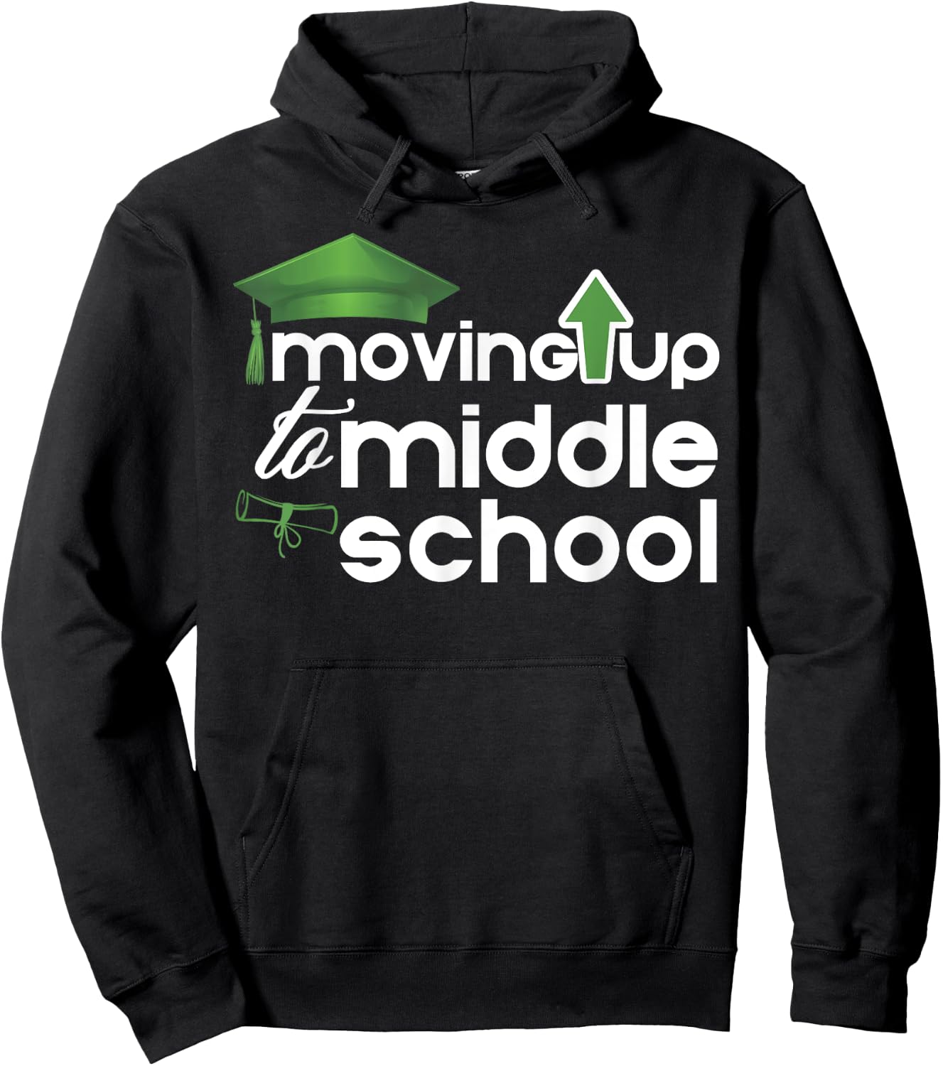 Moving Up to Middle School Cute Elementary School Graduation Hoodie - Hoodie | Black