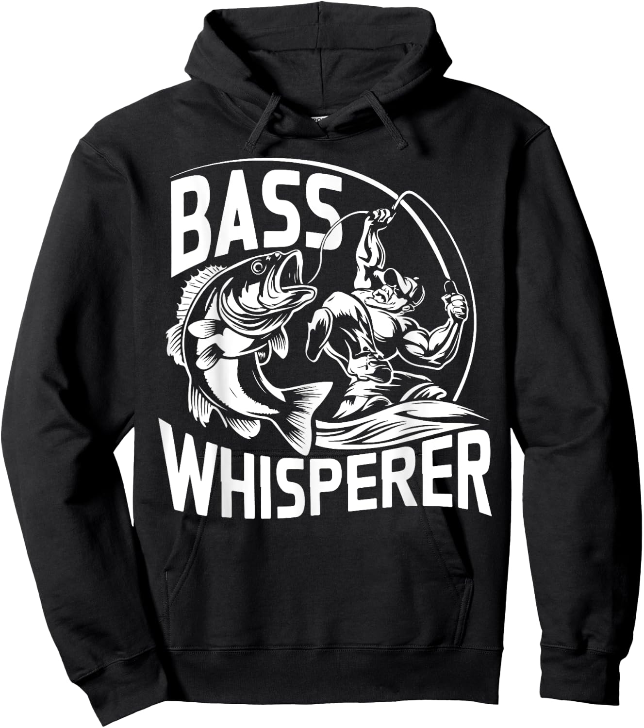 Bass Whisperer Bass Fishing Hoodie - Hoodie | Black