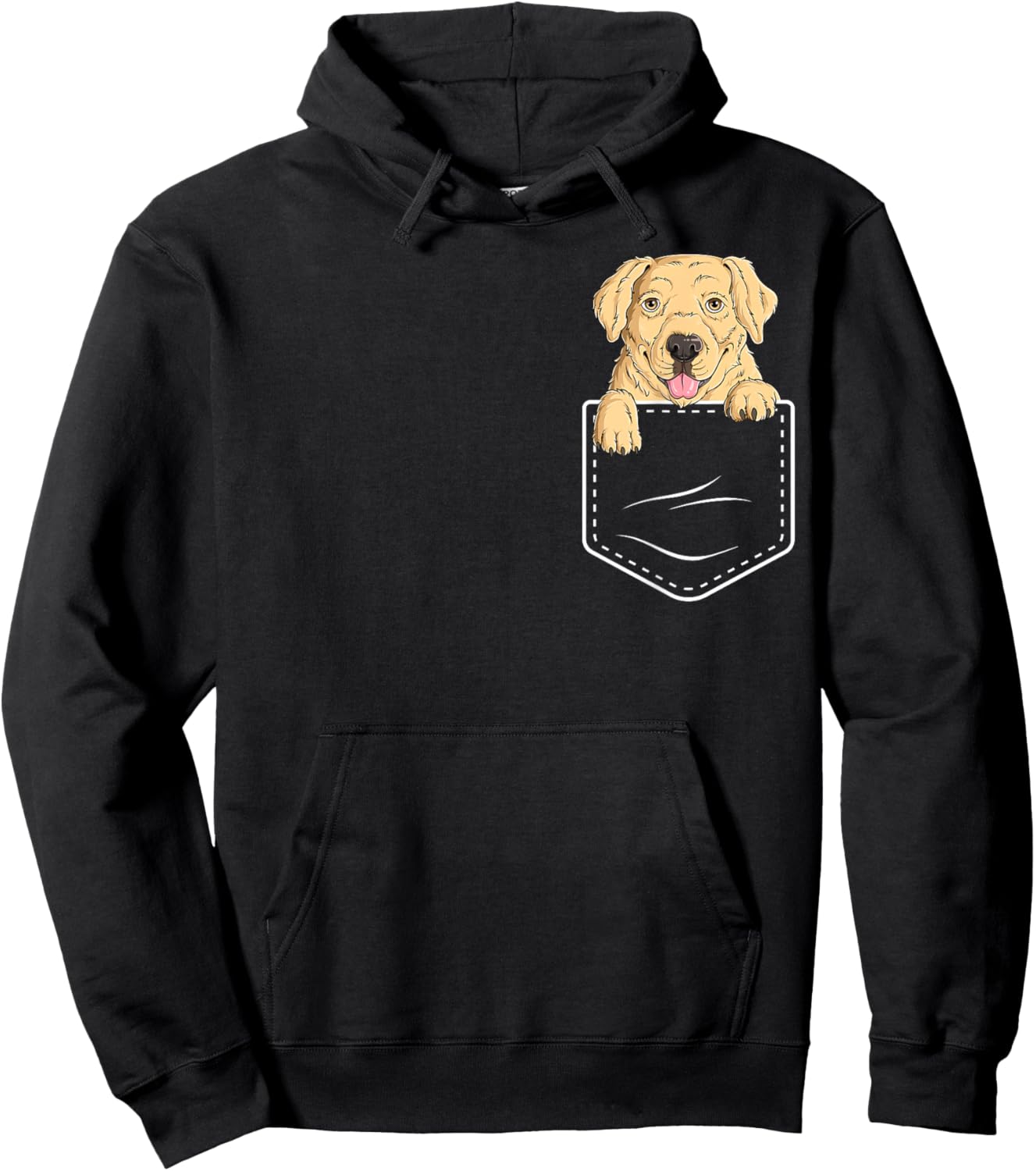 Labrador Retriever In Pocket Funny Dog Puppy Labrador Lover Men Women Kids Hoodie - Hoodie | Black