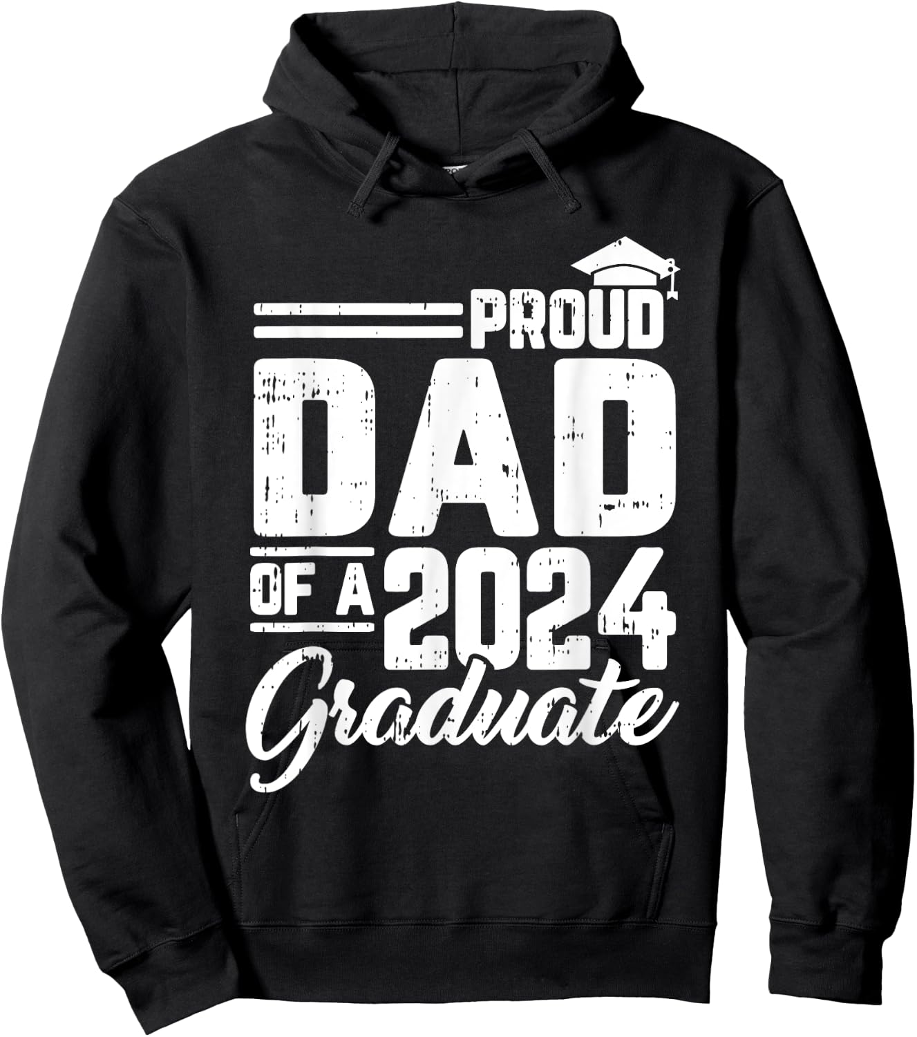 Proud Dad Of A 2024 Graduate Graduation Parents Papa Men Hoodie - Hoodie | Black