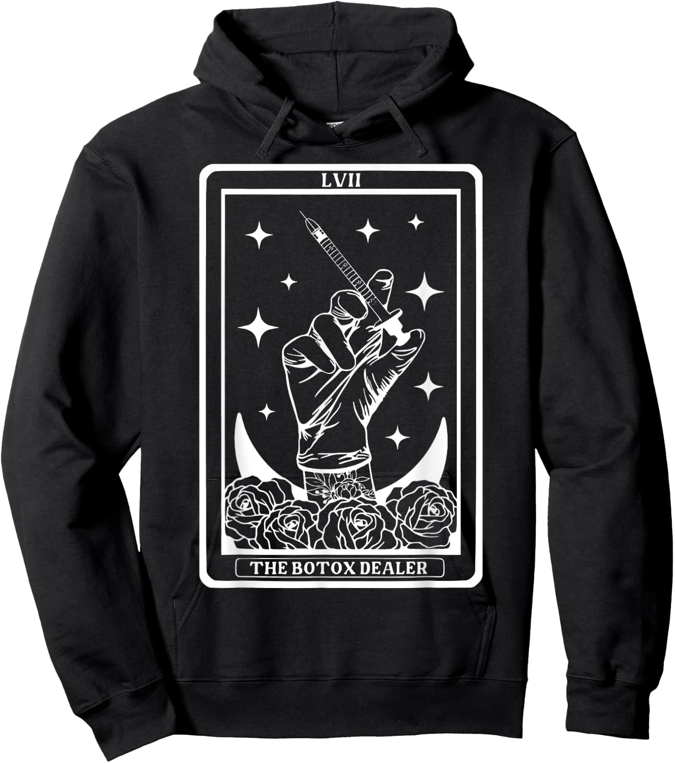 Botox Dealer Tarot Card Aesthetic Nurse Injector Lips Hoodie - Hoodie | Black