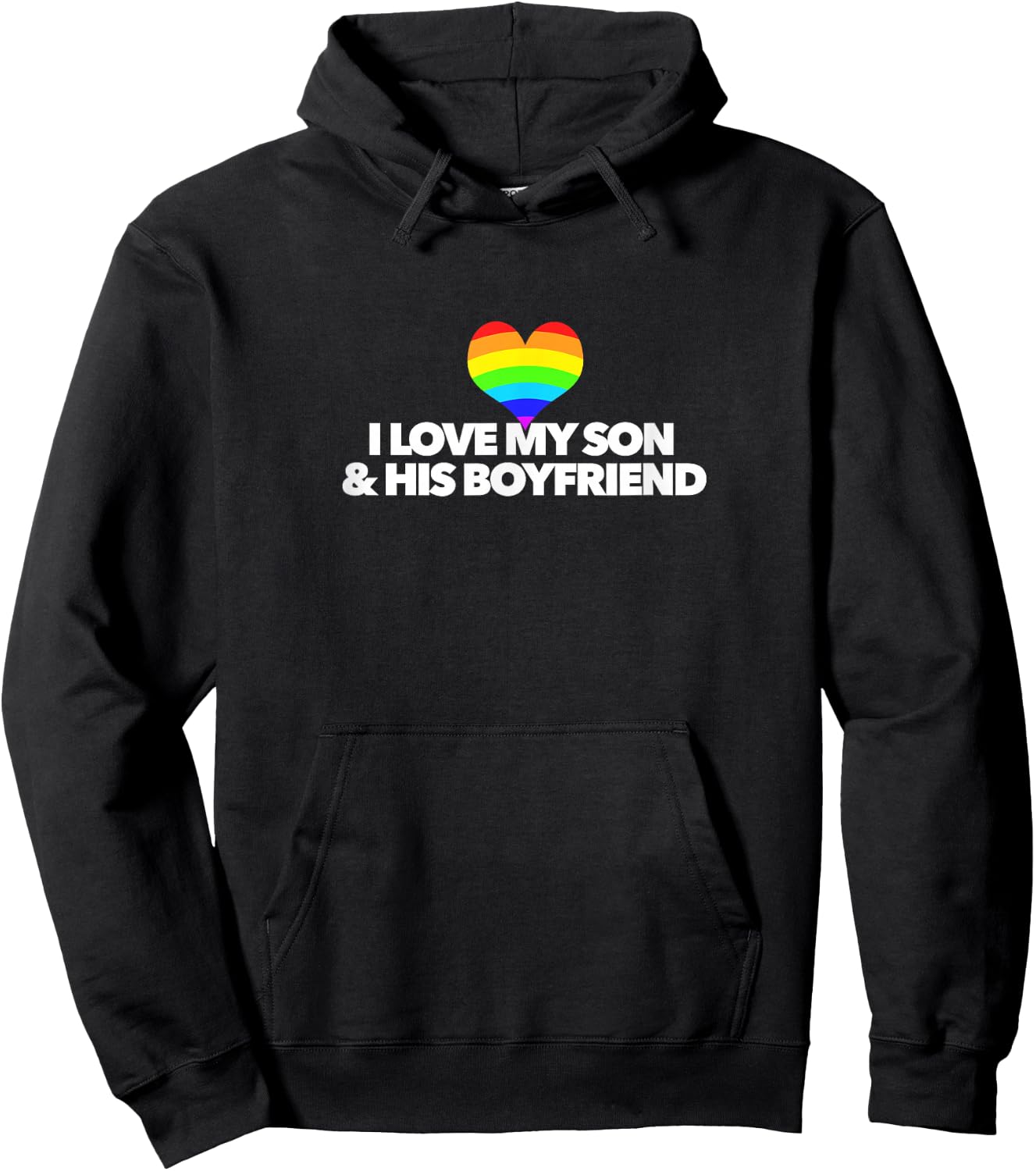 I Love My Son & His Boyfriend rainbow heart gay rights ALLY Hoodie - Hoodie | Black