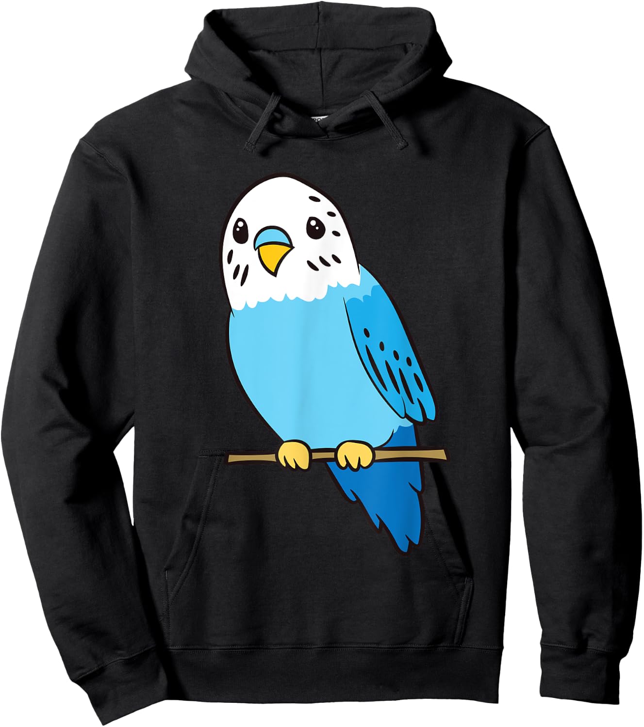 Budgie Bird Parakeet Cute Parakeet Blue Hoodie - Hoodie | Black