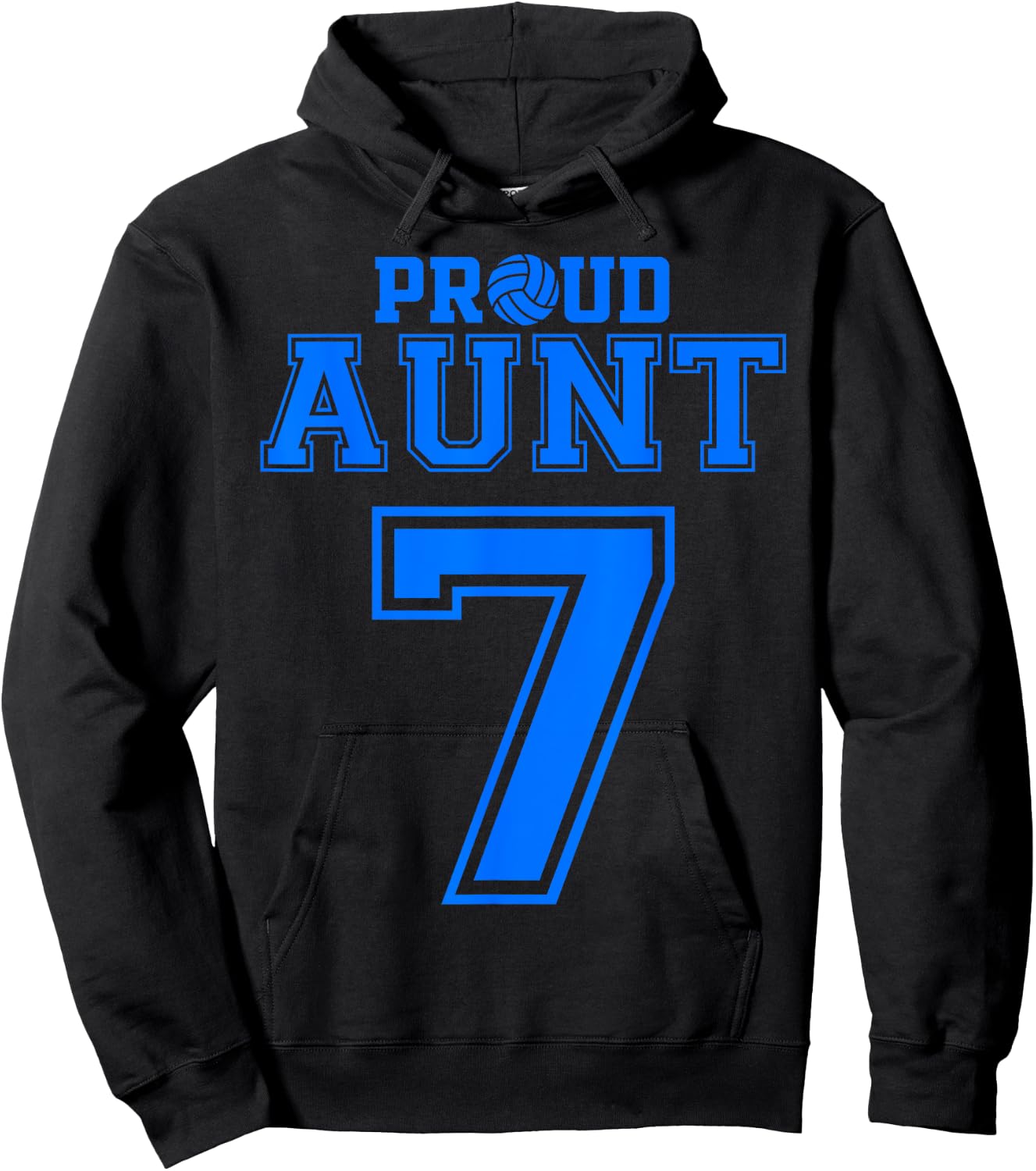 Proud Volleyball Aunt Number 7 B Hoodie - Hoodie | Black
