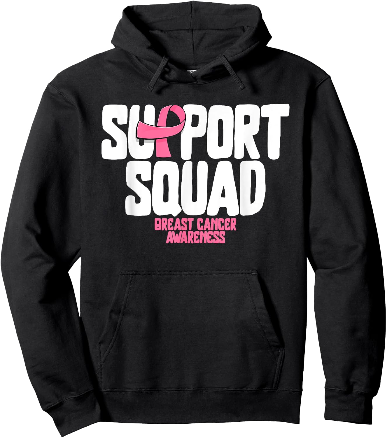 Breast Cancer Shirts Support Squad Breast Cancer Awareness Hoodie - Hoodie | Black