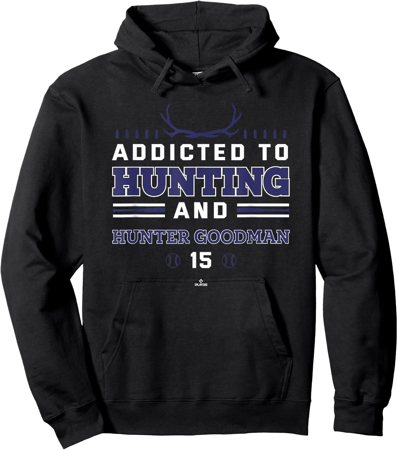 Addicted to Deer Hunting & Hunter Goodman Colorado Baseball Hoodie - Hoodie | Black