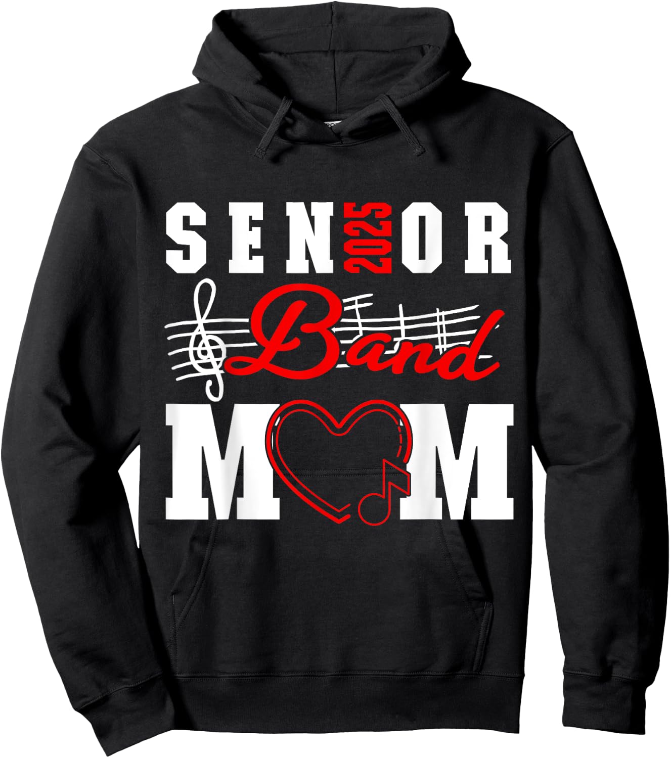 Senior Band Mom 2025 Marching Band Parent Class of 2025 Hoodie - Hoodie | Black