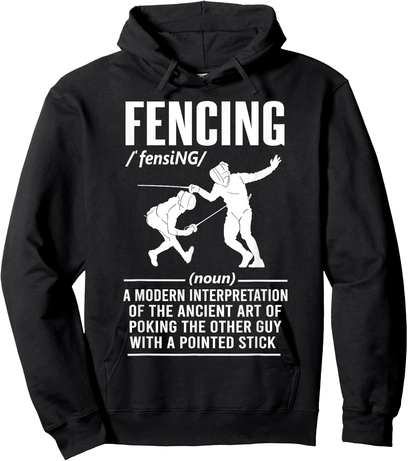 Dictionary Fencing definition Funny Fencer Men Women Hoodie - Hoodie | Black