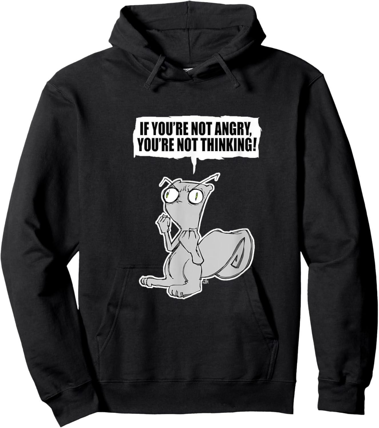 iLL WiLL PrEss, LLC If You're Not Angry... Foamy The Squirrel Black Cotton, Polyester Blend Modern Cartoon Hoodie - Hoodie | Black