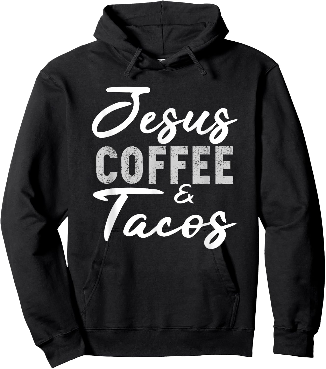 Jesus Coffee and Tacos Christian Taco Mexican Cinco Mayo Hoodie - Hoodie | Black
