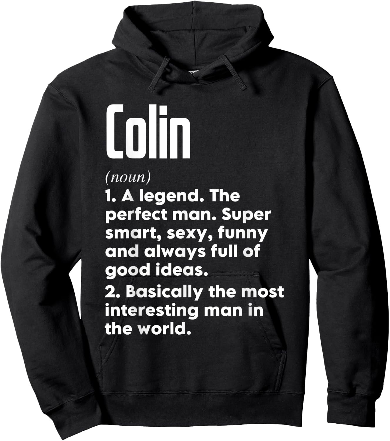 Colin Name Definition Funny Meaning Personalized Hoodie - Hoodie | Black