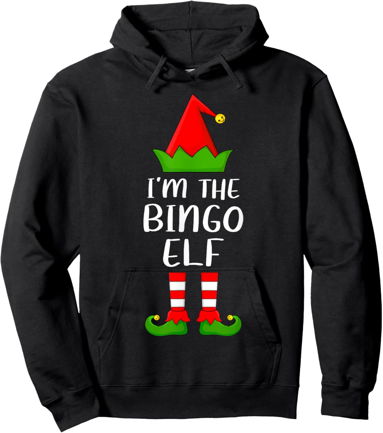 Matching Family Group I'm The Bingo Elf Christmas Hoodie - Hoodie | Black