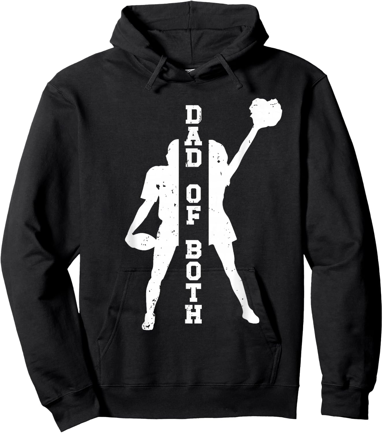 Cheerleading And Football Dad For Father's Day Dad Of Both Proud Football And Cheer Dad Hoodie - Hoodie | Black