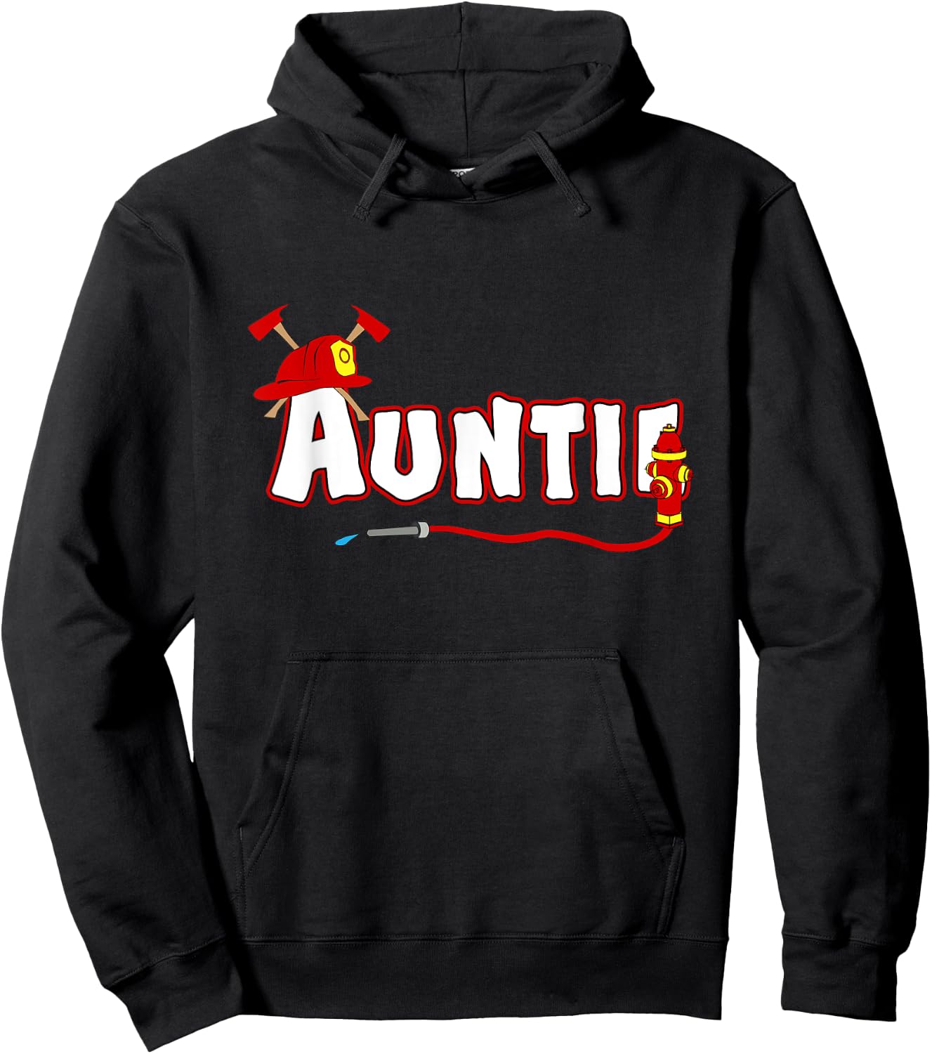 Firefighter Auntie Aunt Fire Department Hydrant Mothers Day Hoodie - Hoodie | Black