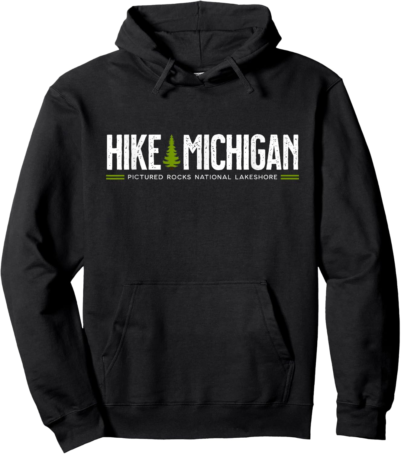 Michigan Pictured Rocks Lakeshore Hike Tree Retro Graphic Hoodie - Hoodie | Black