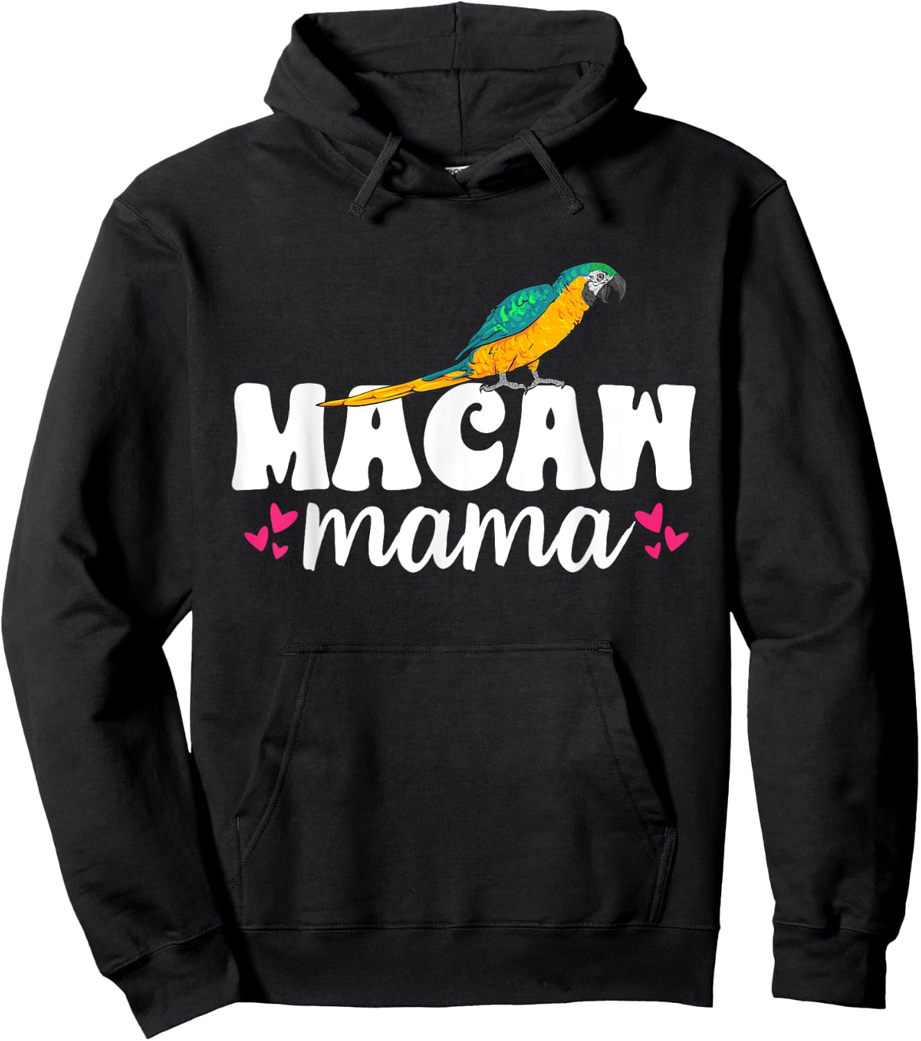 Macaw Mama Blue And Yellow Macaw Parrot Hoodie - Hoodie | Black